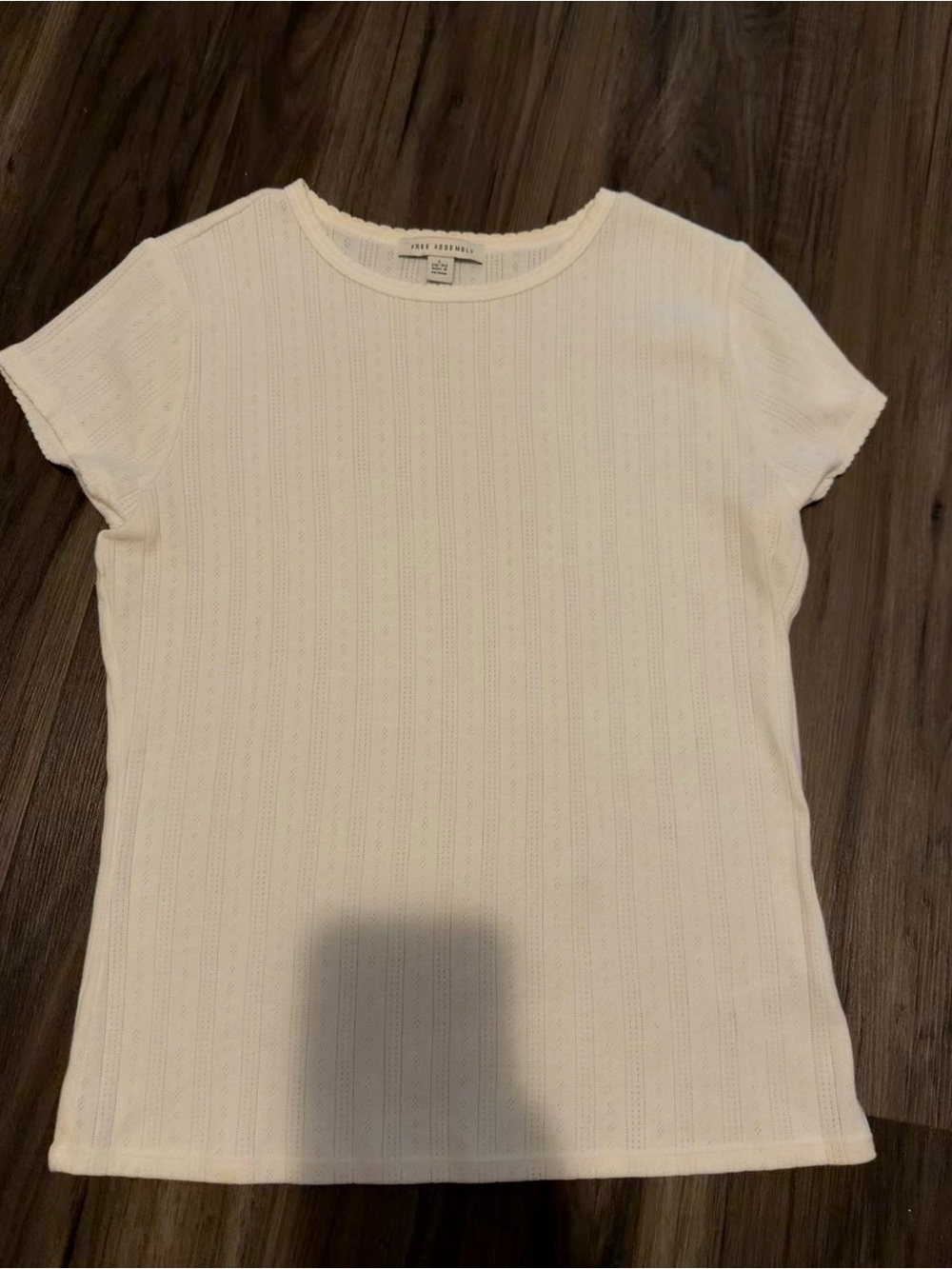 Madewell Cream Short Sleeve Ribbed Knit Tee